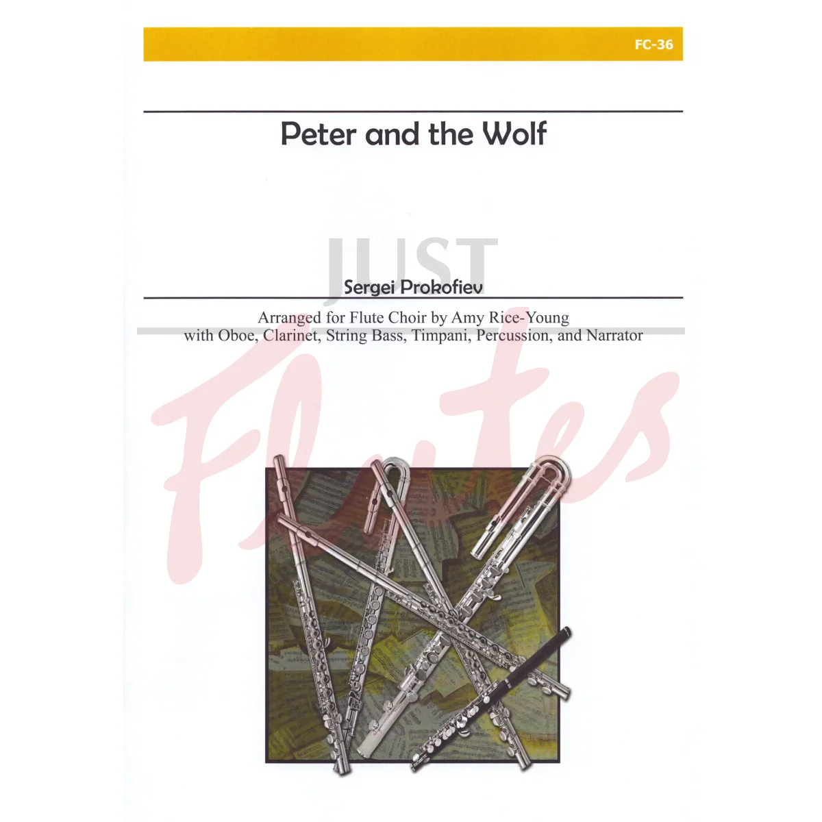 Peter and the Wolf for Flute Choir with Oboe, Clarinet, String Bass, Timpani, Percussion, and Narrator