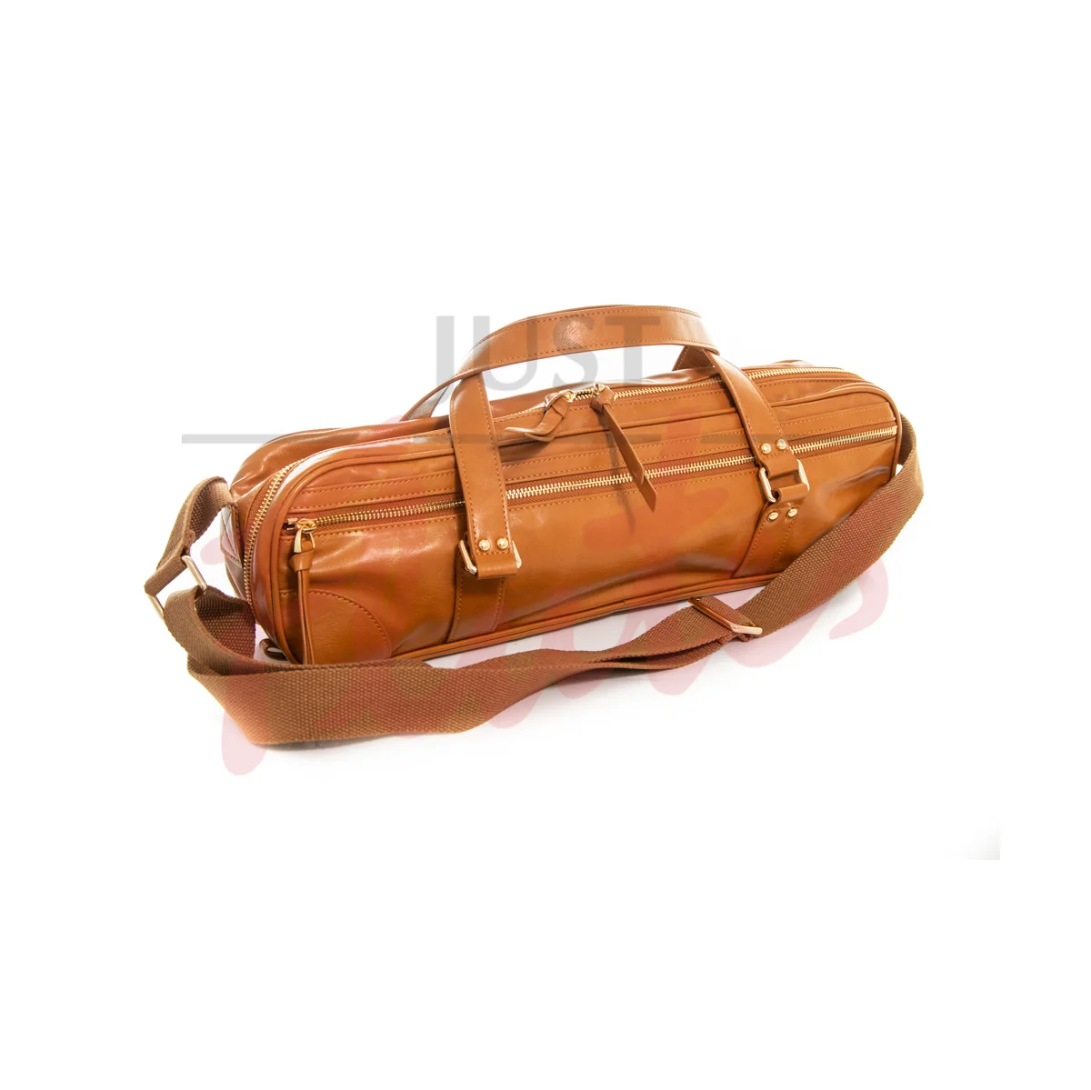 Fluterscooter Designer Unisex Flute Bag [Cedarwood Tan Leather Effect]