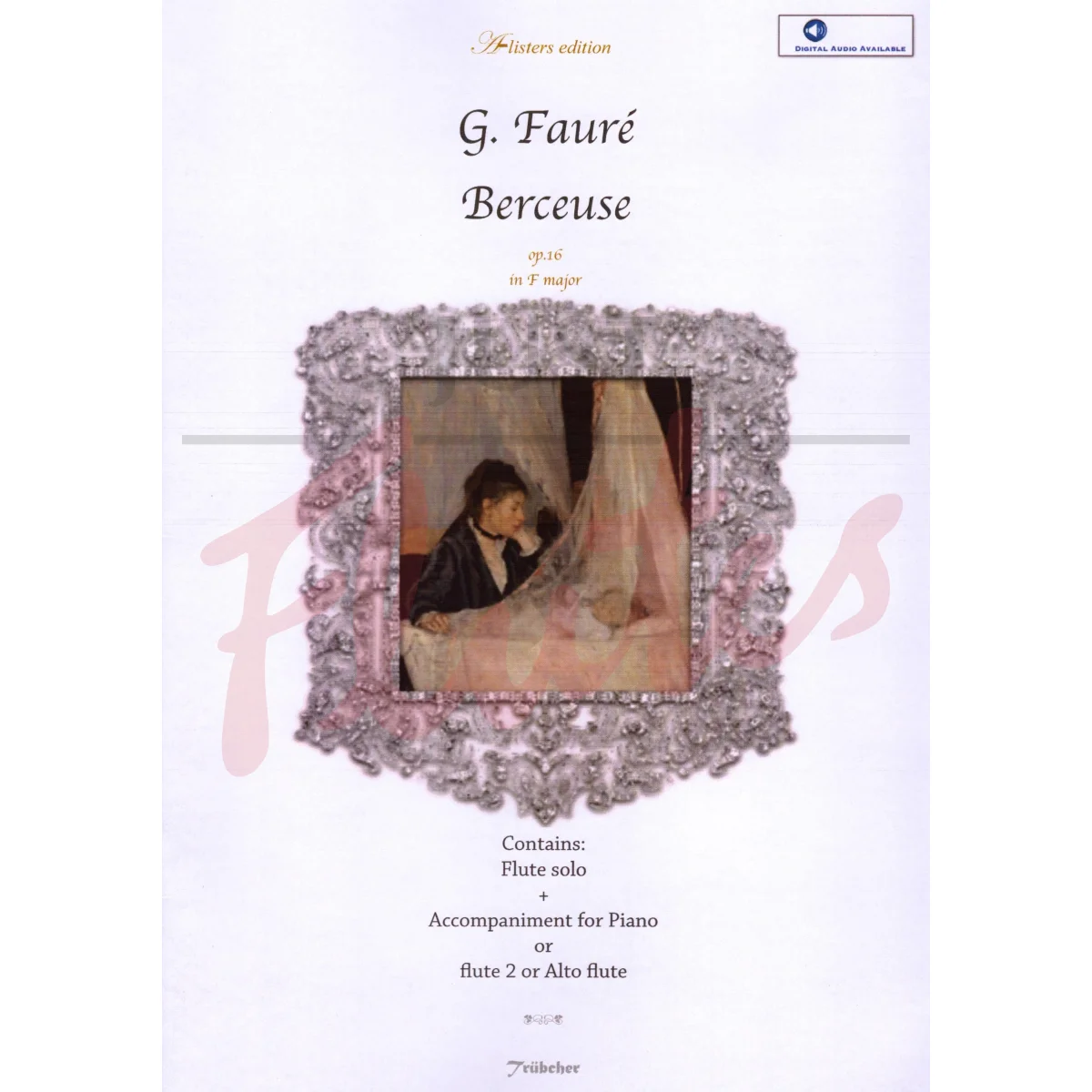 Berceuse arranged in F major for Flute with Accompaniment for Piano or Flute 2 or Alto Flute