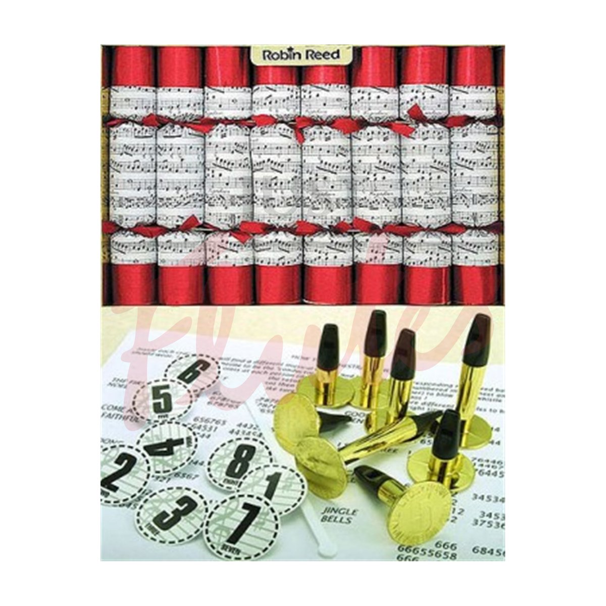 Robin Reed 'Whistle' Christmas Crackers, Red - Box of 8