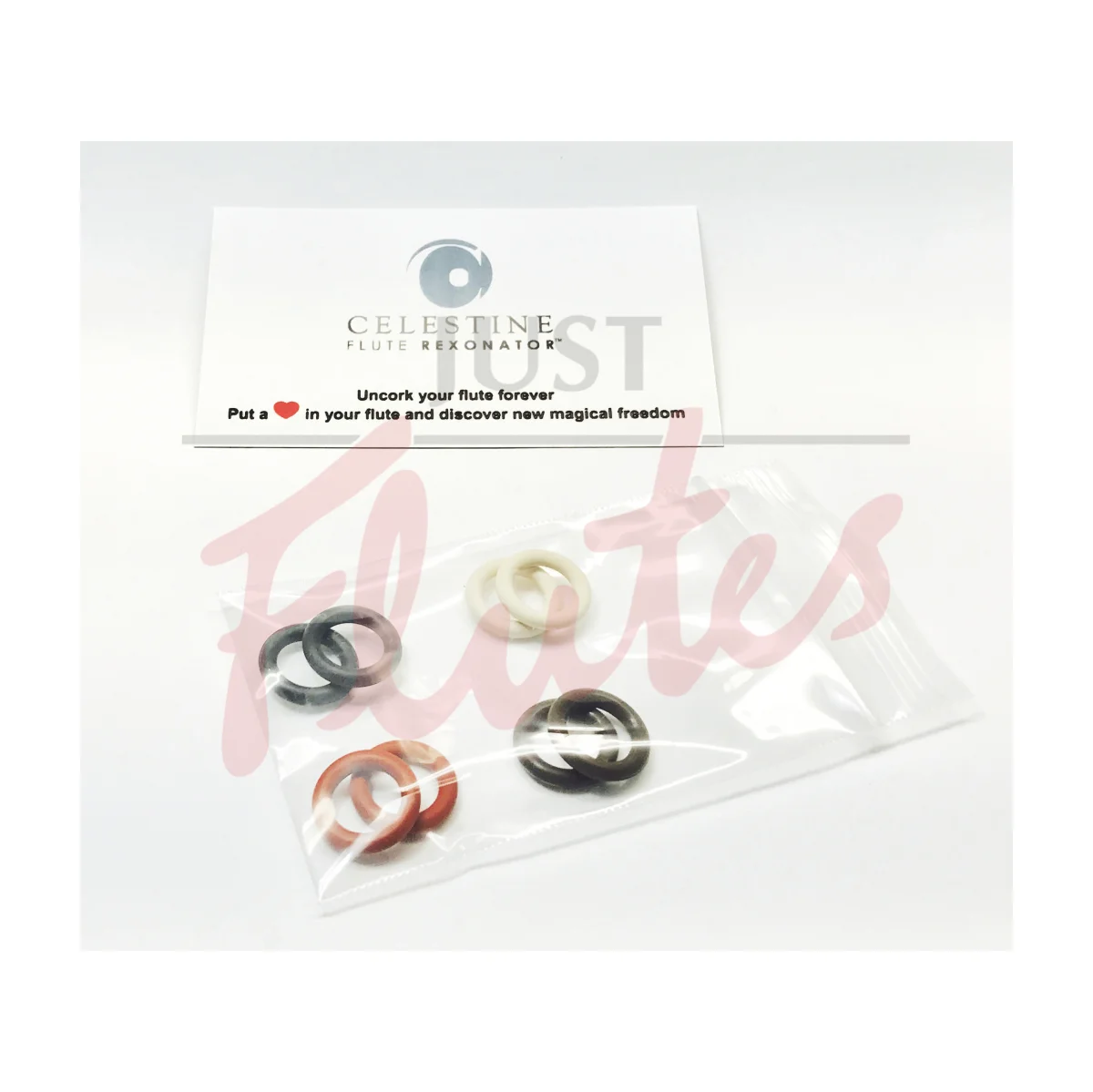 Celestine Silicon O-Rings For "Balance" Flute Rexonator, 8-Pack - Assorted Colours