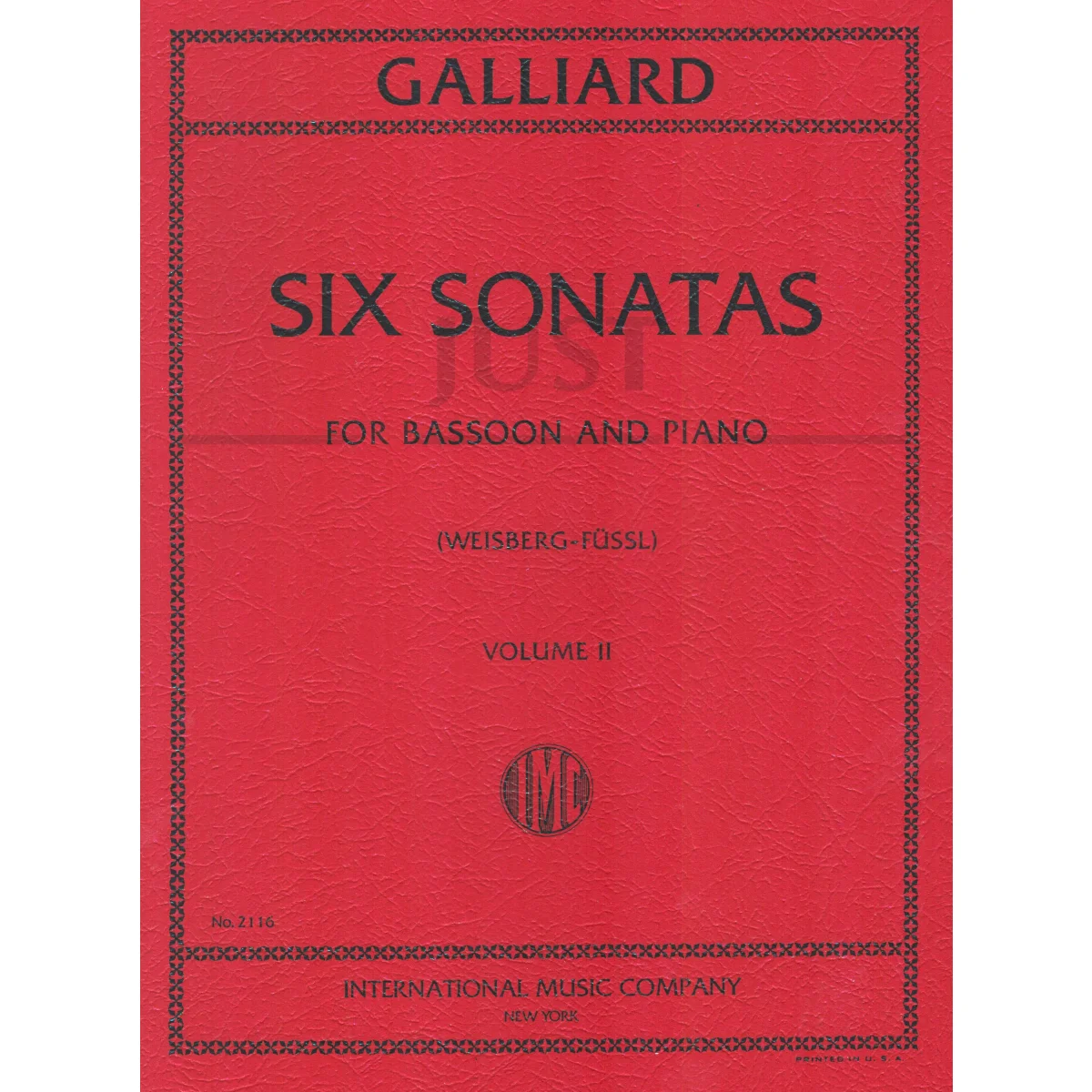 Six Sonatas for Bassoon and Piano, Volume 2