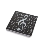 Image links to product page for Black and Silver Treble Clef Notebook