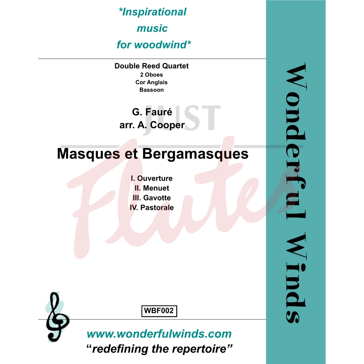 Masques et Bergamasques for Double Reed Quartet