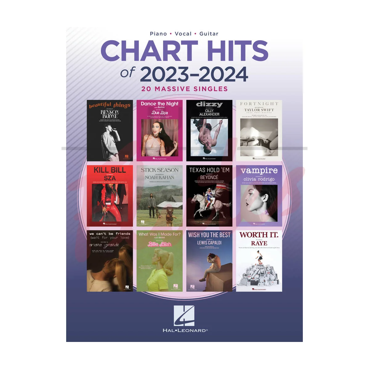 Chart Hits of 2023-2024 for Piano, Vocal and Guitar