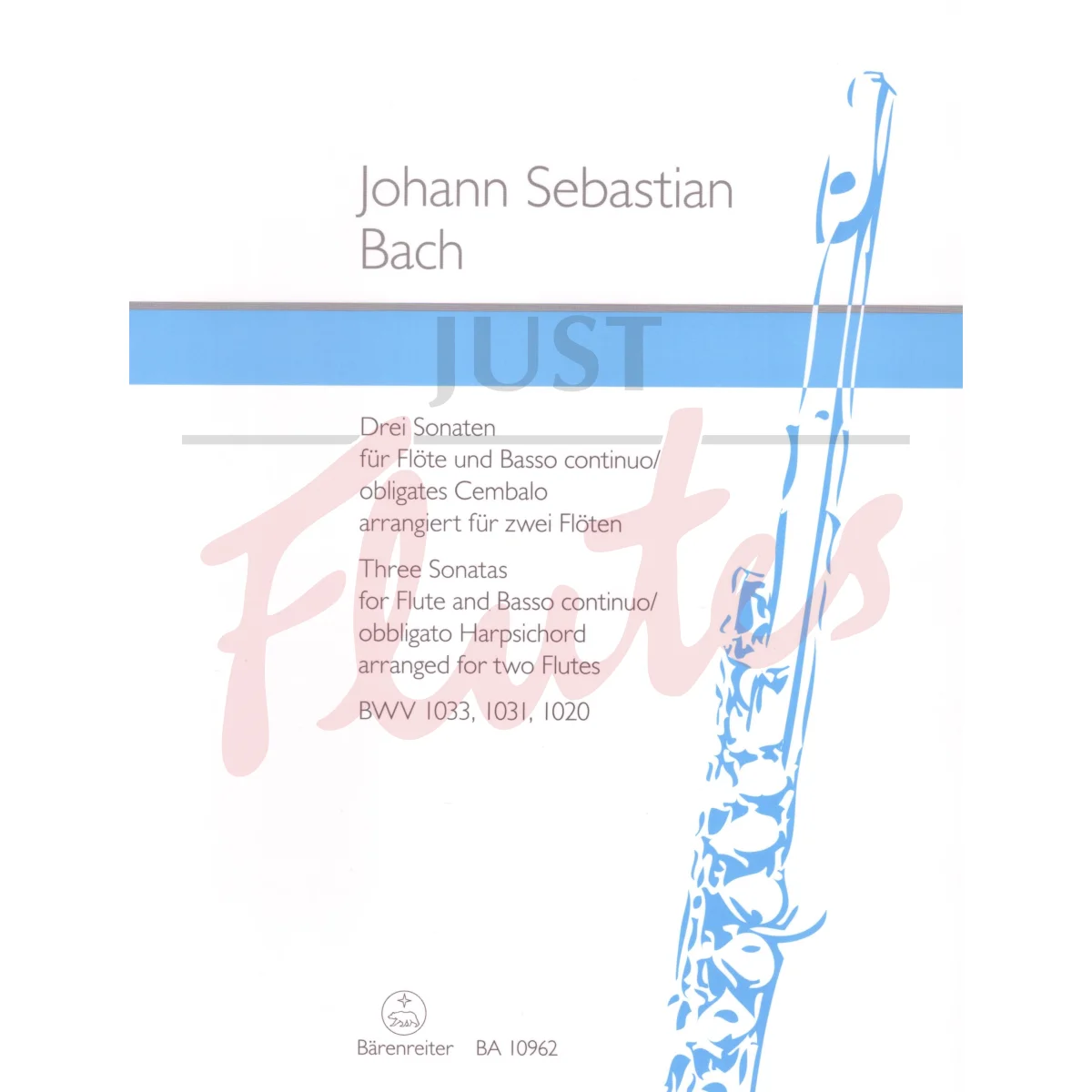 Three Sonatas for Flute and Basso Continuo arranged for Two Flutes