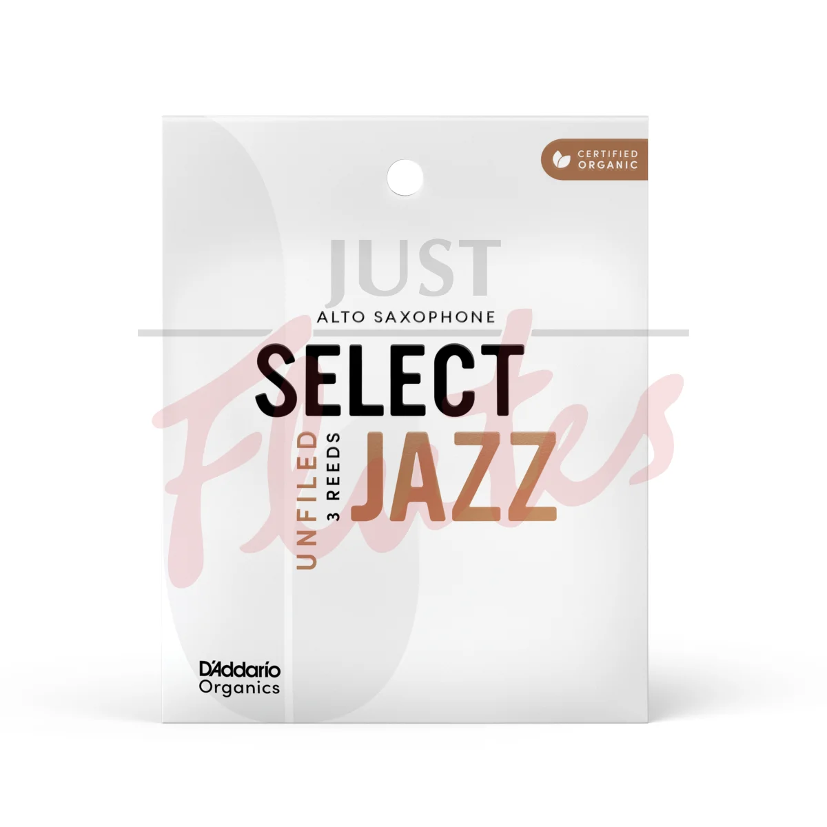 D'Addario ORRS03ASX2S Organic Unfiled Select Jazz Alto Saxophone 2S Reeds, 3-Pack