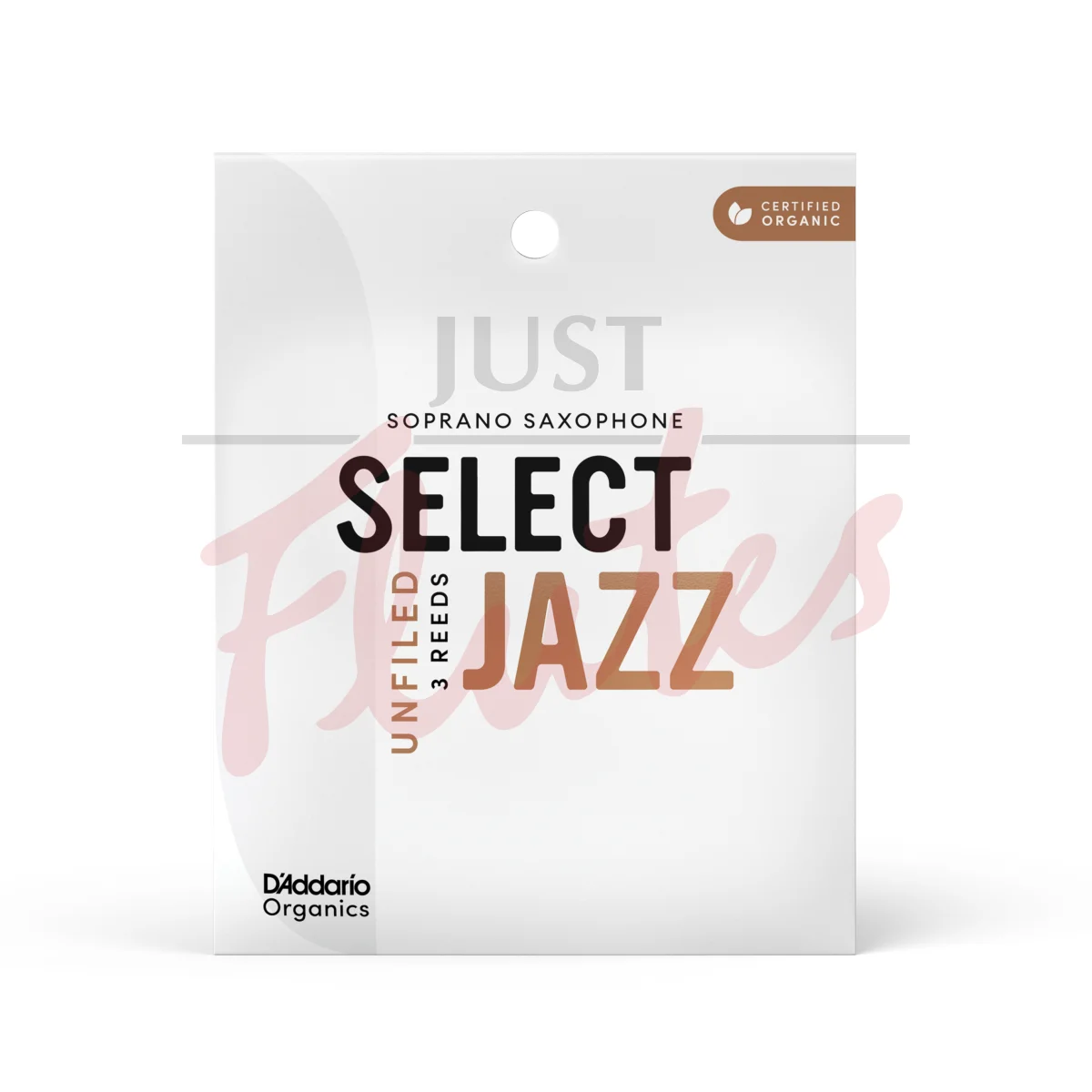 D'Addario ORRS03SSX2H Organic Unfiled Select Jazz Soprano Saxophone 2H Reeds, 3-Pack