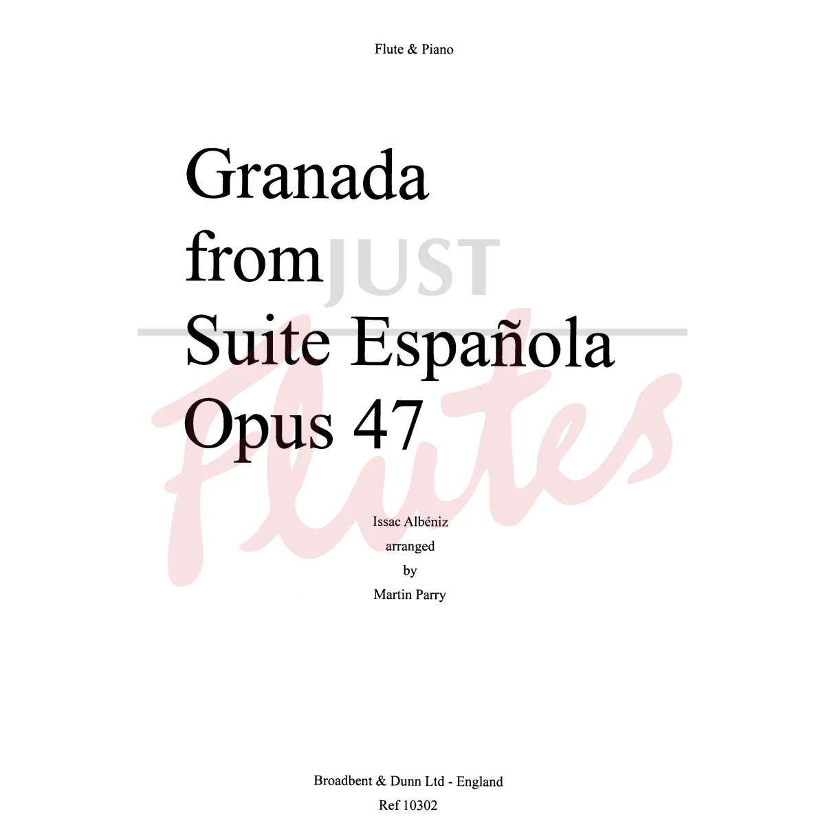 Granada from Suite Española for Flute and Piano