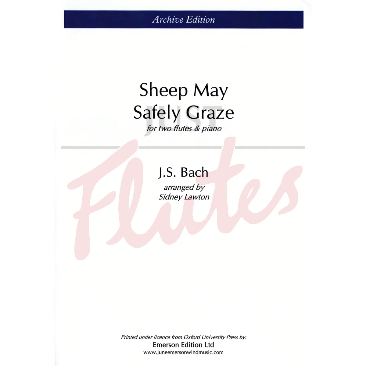 Sheep May Safely Graze for Two Flutes and Piano