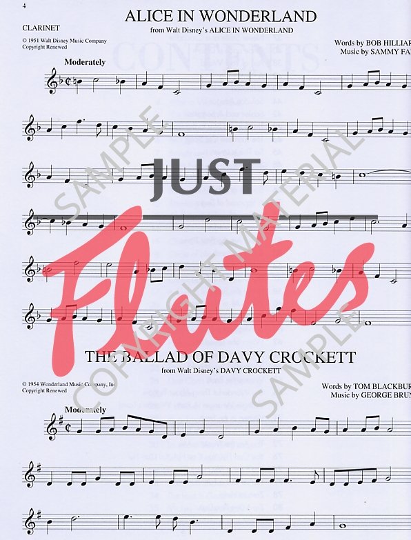 Disney Big Book Of Disney Songs Clarinet Just Flutes
