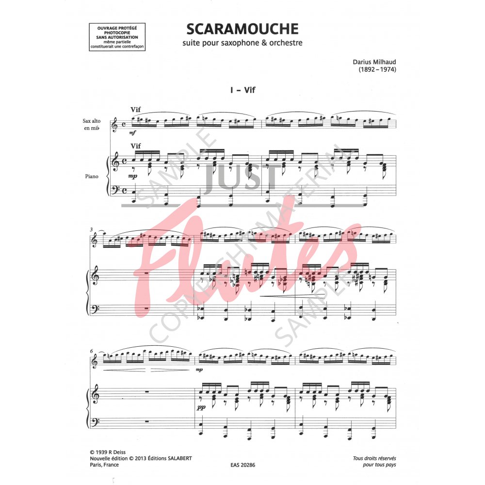 Scaramouche on sale milhaud saxophone