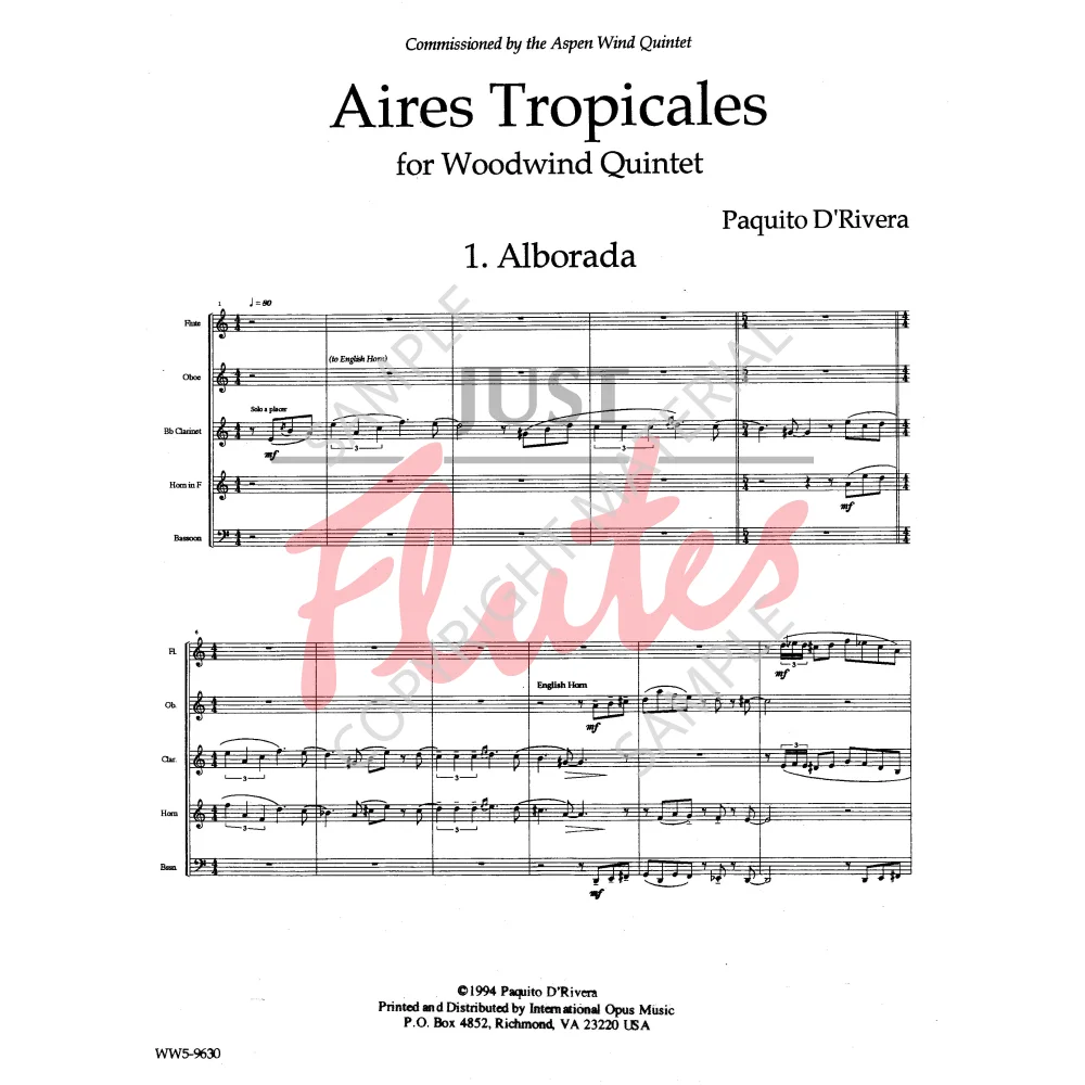 Aires tropicales woodwind deals quintet